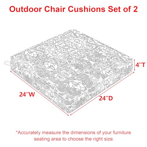Favoyard Patio Chair Cushions 19 x 19 x 3 Inch Waterproof Outdoor Set of 2, Beige Q67095
