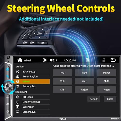 PLZ 7" Wireless Double Din Car Stereo with Apple Car Play, Android Auto, Bluetooth, Backup Camera J82889