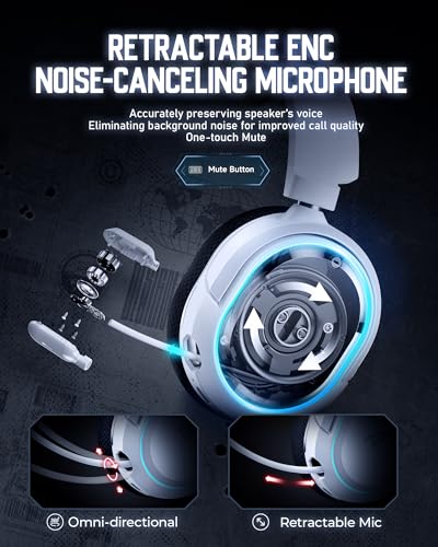Wireless Gaming Headset 7.1 Surround Sound Bluetooth for PC PS5 PS4 Mac Switch G754169