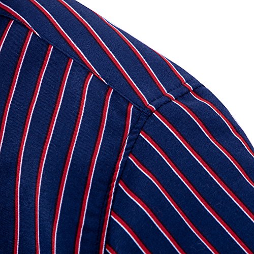 DOKKIA Men's Long Sleeve Striped Button Down Dress Shirt N65911