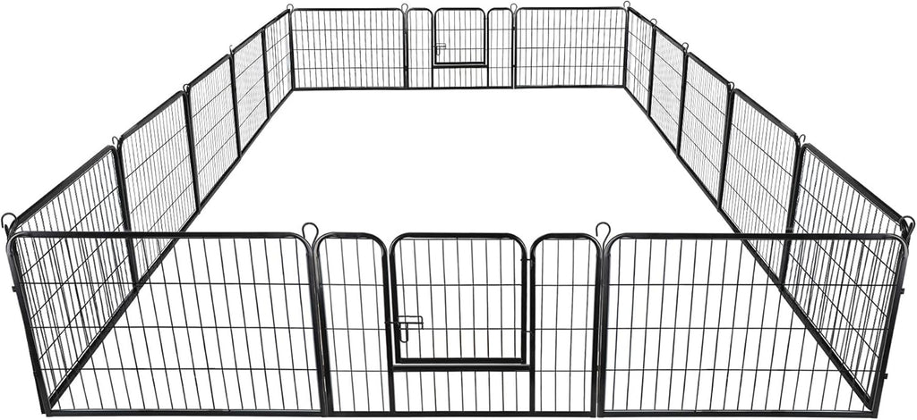 ZENSTYLE 24” Tall Foldable Heavy Duty Metal Pet Playpen 16 Panels Dog Puppy Cat Exercise Fence Barrier Kennel for Outdoor & Indoor