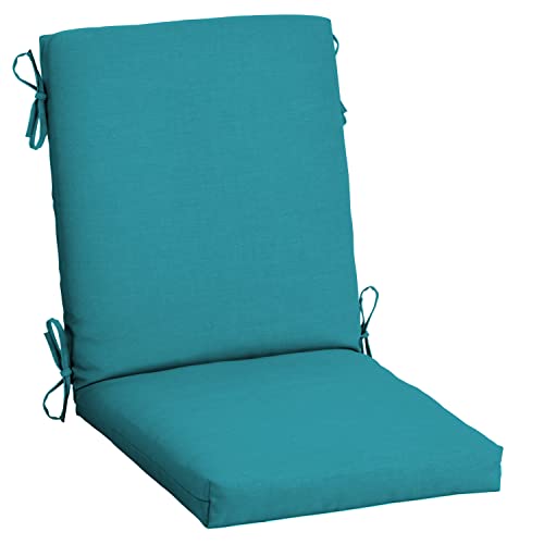 Arden Outdoor Dining Chair Cushion, 20 x 20, Rain-Proof, Peacock Blue Green Texture J4105