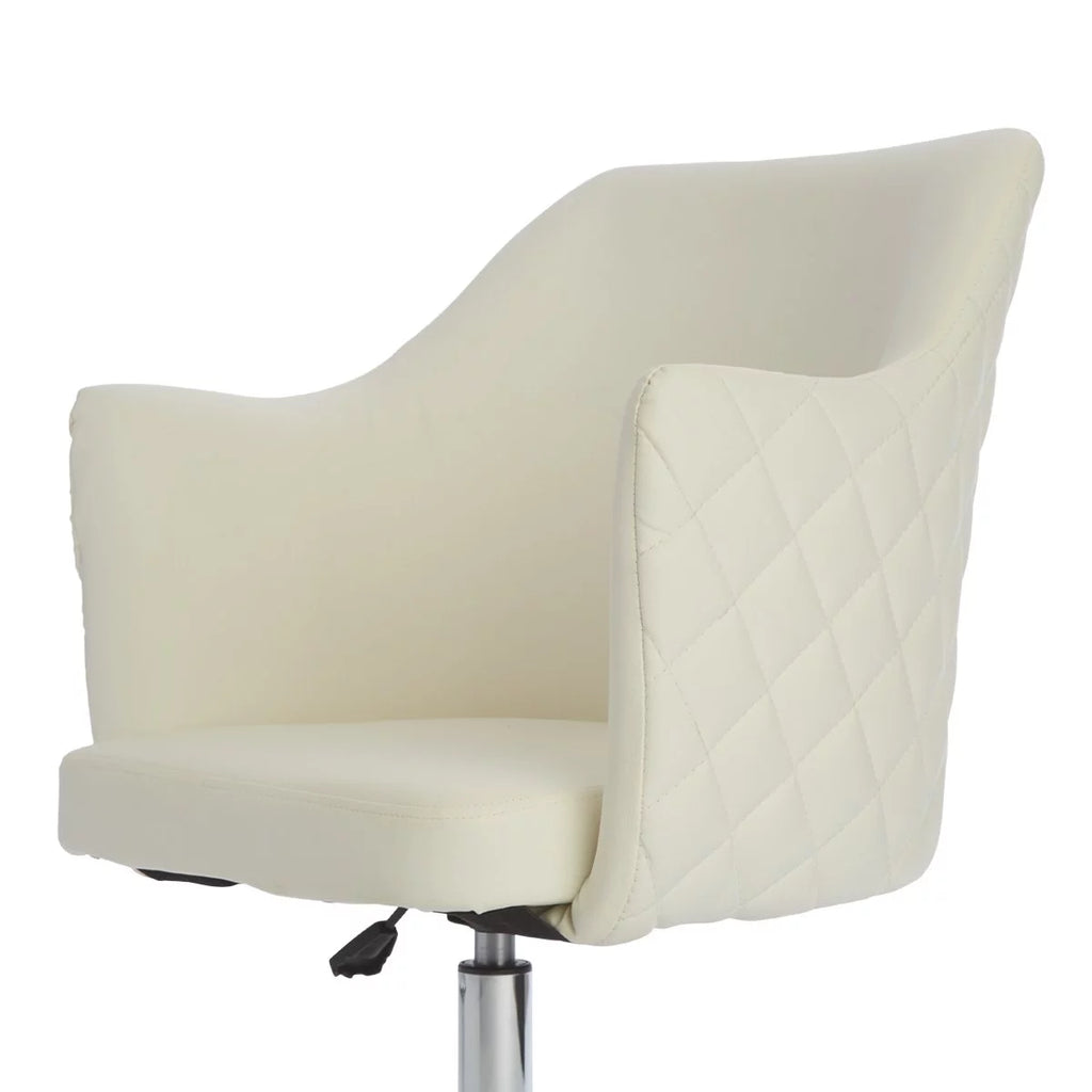 Impressions Vanity Coco Quilted Velvet Desk Chair with Wheels, White M530