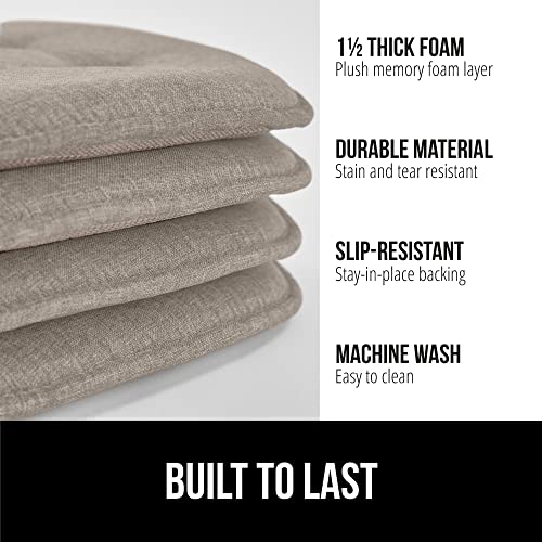 GORILLA GRIP Slip Resistant Chair Cushions, Memory Foam, Set of 2, Beige W525