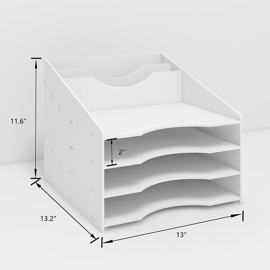 Natwind File Sorter Paper Organizer for Desk Letter Tray Holder, White F14571