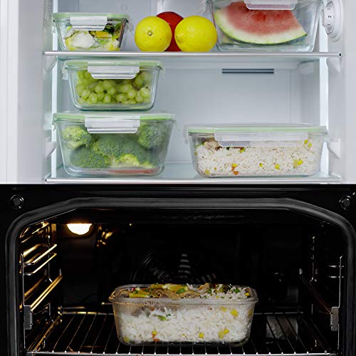 63 Oz Large Glass Food Storage Containers with Locking Lids, 2 Pack O368064