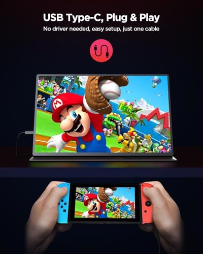 UPERFECT 2K 120Hz 16" Portable Gaming Monitor with VESA & Cover V90725