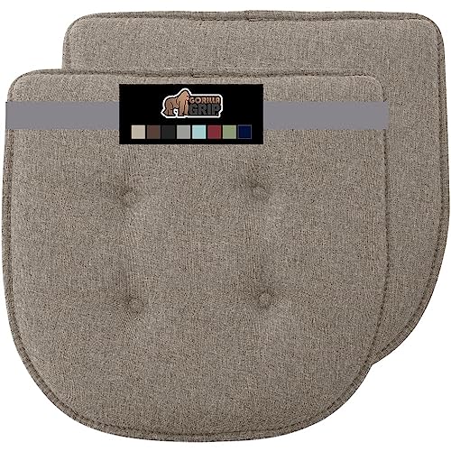 GORILLA GRIP Slip Resistant Chair Cushions, Memory Foam, Set of 2, Beige W525