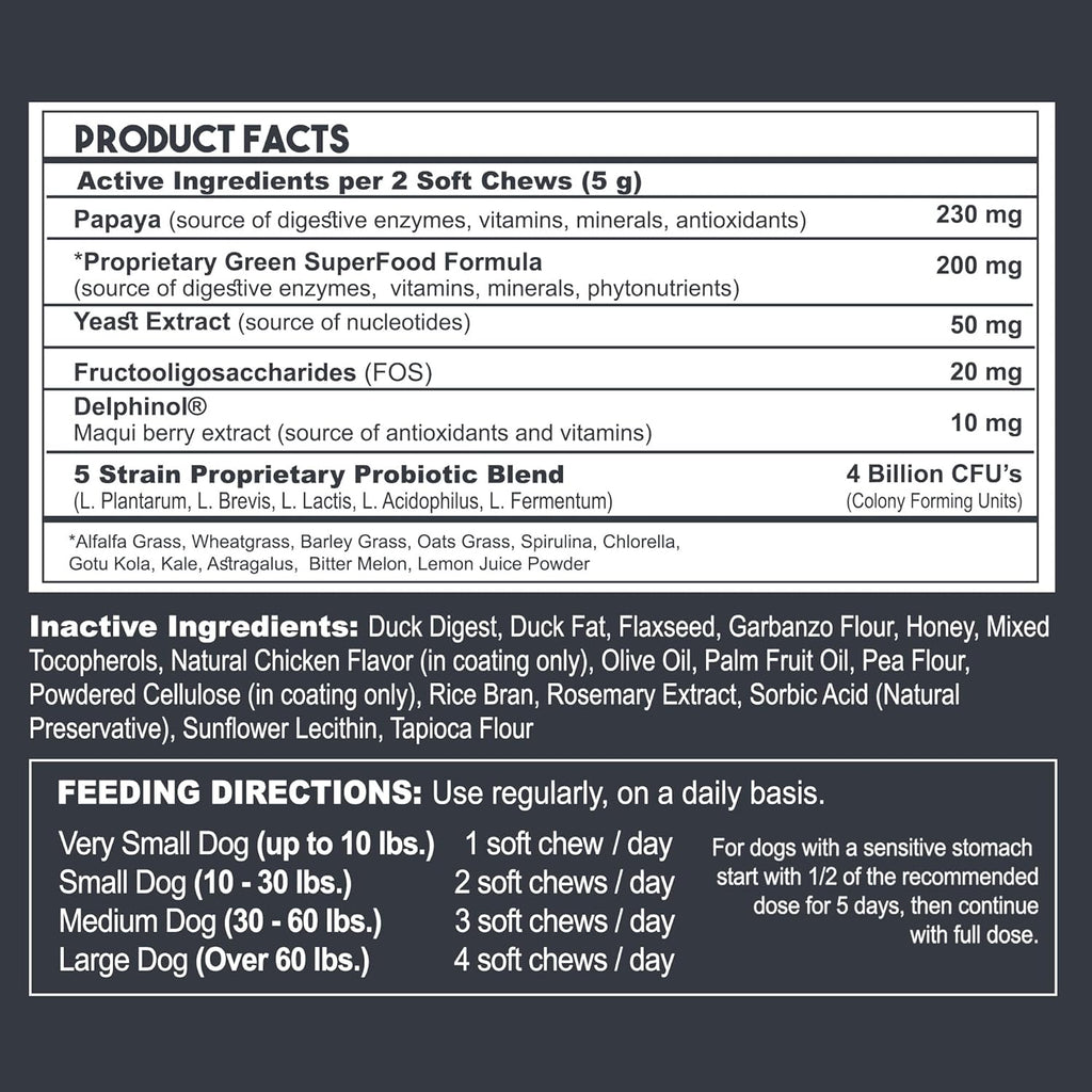 Probiotics for Dogs with Digestive Enzymes, 60 Soft Chews D1330