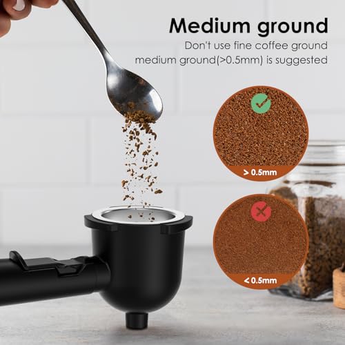 Espresso Coffee Machine with Milk Frother, 4 Cup, 800W, Black Q882
