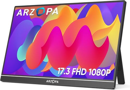 ARZOPA 15.6'' FHD 1080P Portable Monitor with Kickstand, IPS Display, USB-C & HDMI J54429