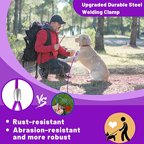 Purple Steel Dog Tie Out Cable for Yard, Large Dogs Up to 165 lbs H41696