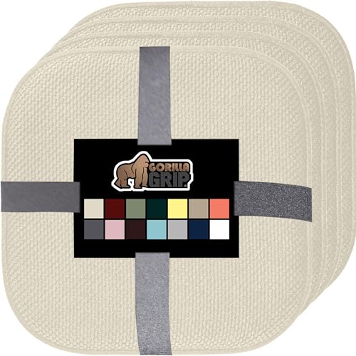 GORILLA GRIP Slip Resistant Chair Cushions, Memory Foam, Set of 2, Beige W525