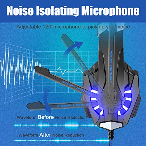 BENGOO G9000 Stereo Gaming Headset for PS4 PC Xbox One PS5, Noise Cancelling Over Ear with Mic U80966
