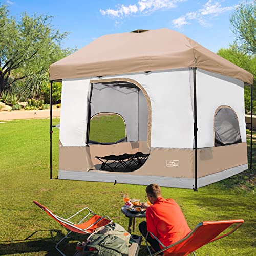 KAMPKEEPER Camping Inner Tent for 10x10 Straight Leg Canopy, Vented Roof, Khaki M60374