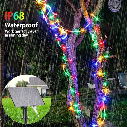 99FT Solar Rope Lights Outdoor Waterproof 300 LED with Remote Control W311