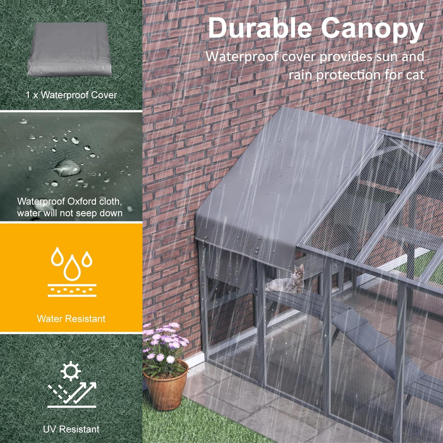Large Cat Catio Outdoor Enclosure with 7 Platforms, 2 Resting Boxes and 2 Bridges I159325