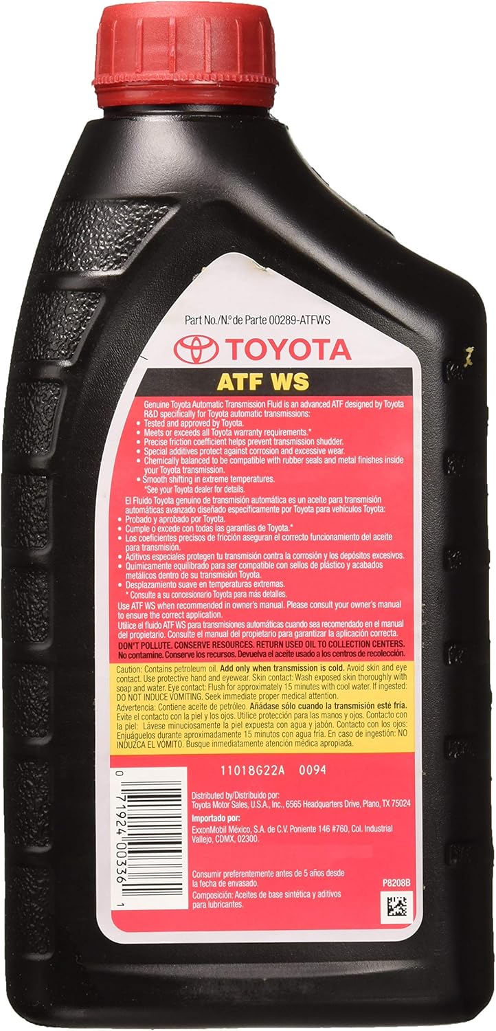 Toyota 00289-ATFWS Automatic Transmission Fluid, 192 Ounces, 6 Pack D6981