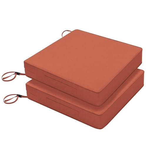 Favoyard Patio Chair Cushions 19 x 19 x 3 Inch Waterproof Outdoor Set of 2, Beige Q67095