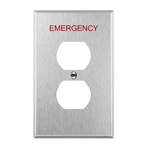 ENERLITES Duplex Receptacle Metal Wall Plate, Stainless Steel Outlet Cover, Corrosion Resistant, Size 1-Gang 4.50" x 2.76", UL Listed, 7721, 430, Silver