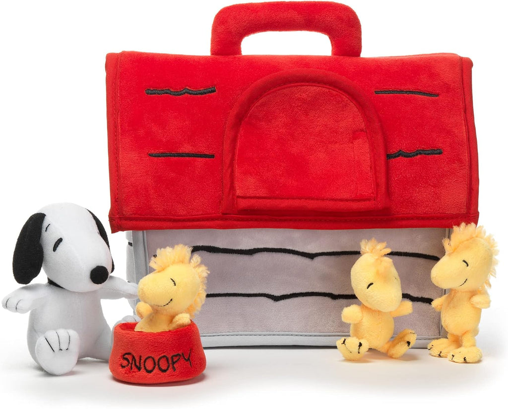 Lambs & Ivy Classic Snoopy Interactive Plush Doghouse with 5 Stuffed Animal Toys D334