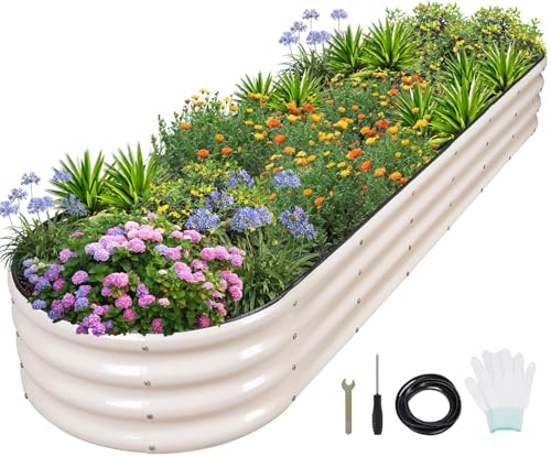 1MORE Galvanized Raised Garden Bed 4x2x1.4ft Metal Planter Box Outdoor D509