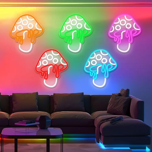 Mushroom Neon Sign Dimmable LED Night Light Wall Art for Bedroom Decor O27662