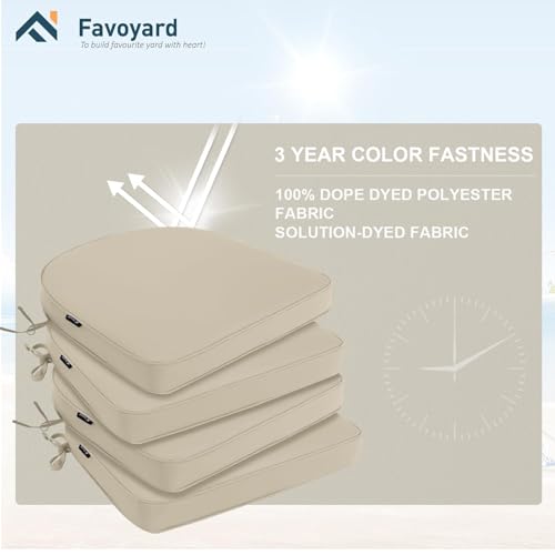 Favoyard Outdoor Chair Cushions 19"x19"x2" Set of 4 Waterproof U573530