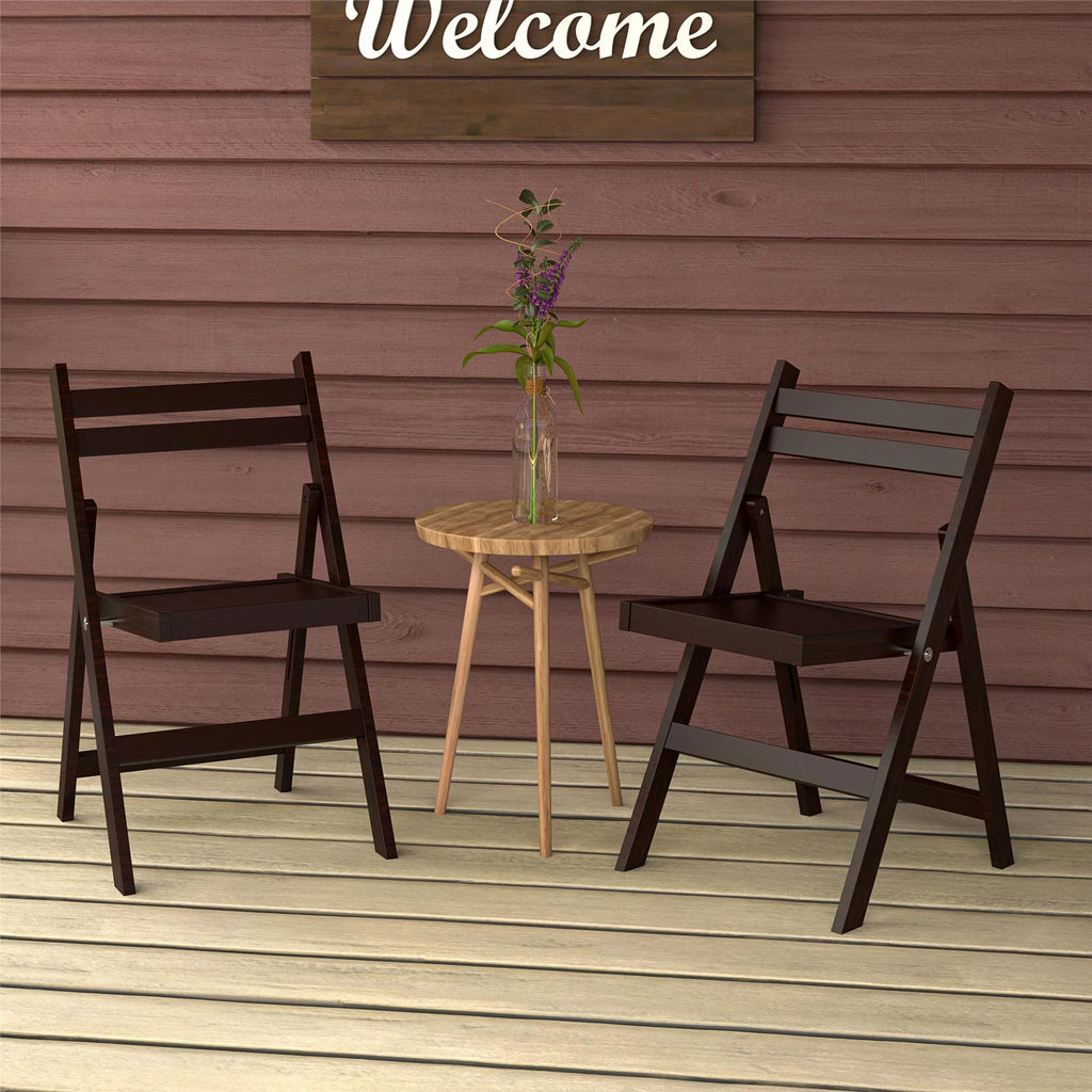 COSCO XL Folding Wood Chair, Dark Mahogany, 2-Pack S440