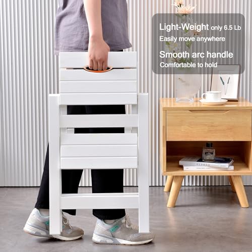 Foldable Wooden Step Stool Ladder for Home, 2 Step V6754