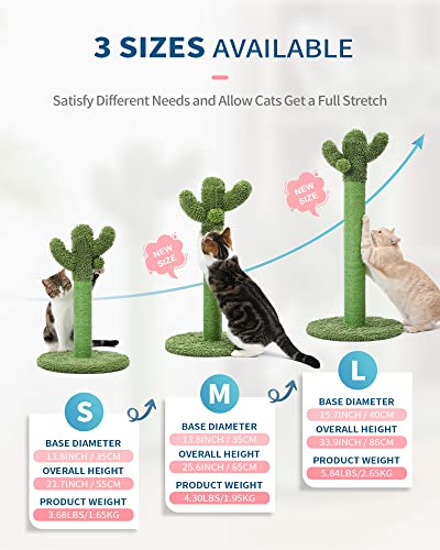 Made4Pets 34" Tall Cat Scratching Post with Sisal Rope and Dangling Ball G490
