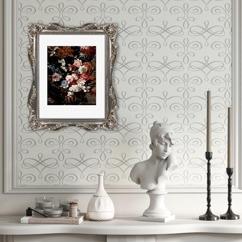 Black Vintage Picture Frame with Mat for 5x7 or 8x10 Photos E9622