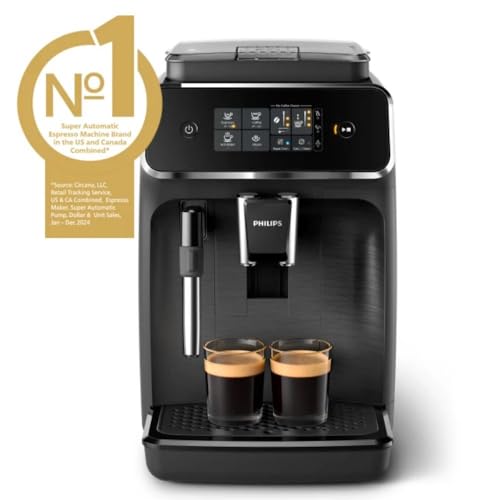 Philips 2200 Series Fully Automatic Espresso Machine with Milk Frother, Black I7236
