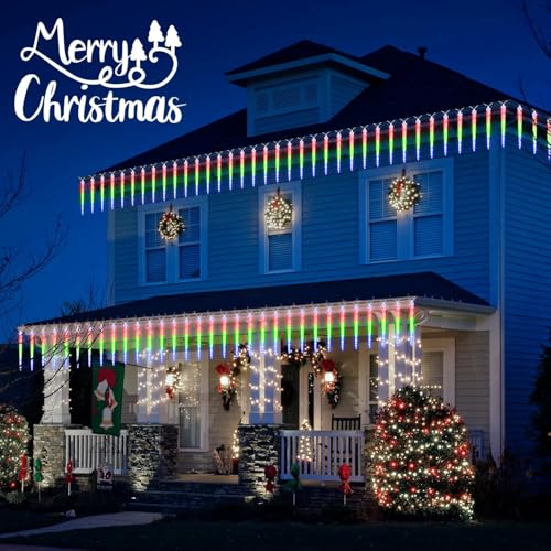 Brightown Christmas Meteor Shower Lights Outdoor 30ft 720 LED Waterproof Blue T277924