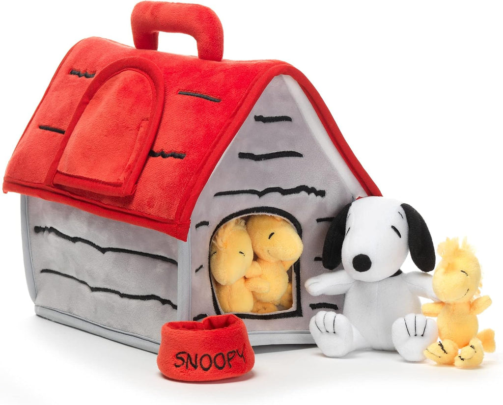 Lambs & Ivy Classic Snoopy Interactive Plush Doghouse with 5 Stuffed Animal Toys D334