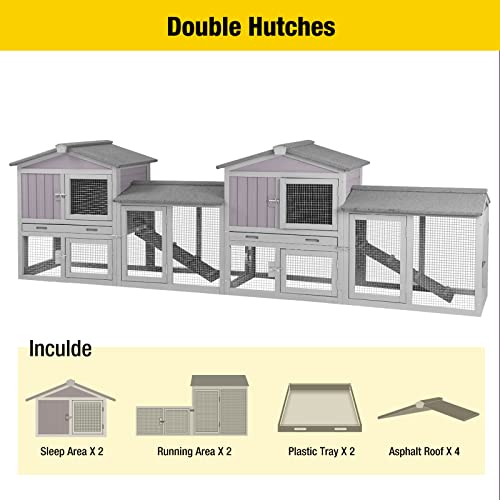 Aivituvin Rabbit Hutch Chicken Coop with Run Waterproof Roof Outdoor K77210