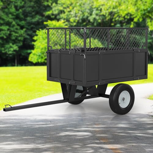 Heavy Duty Utility Trailer 750lbs Capacity 17 Cu. Ft. ATV Dump Trailer with Removable Sides Q9722