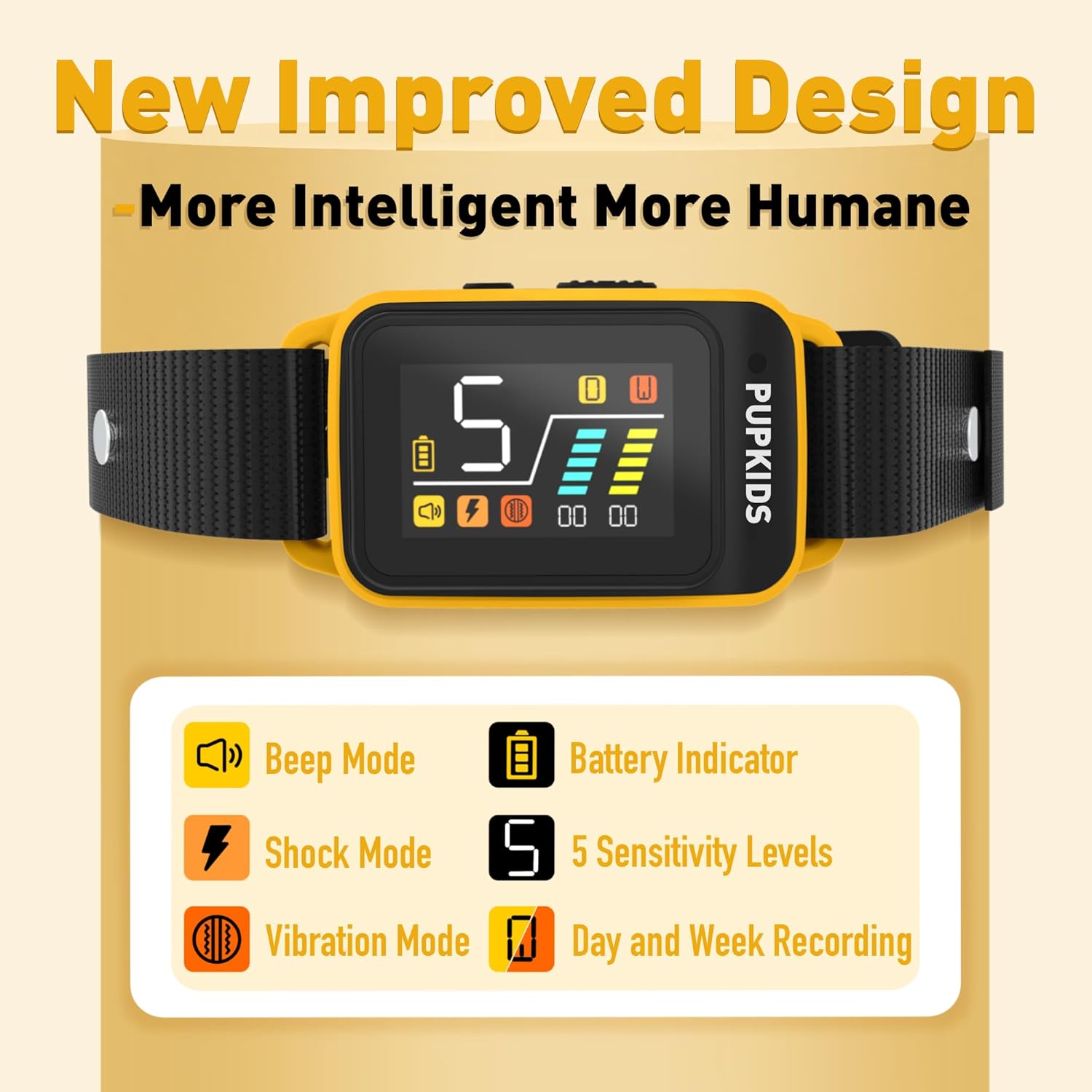 AI Dog Bark Collar for Small Dogs, No Shock, IPX7 Waterproof Rechargeable F7398