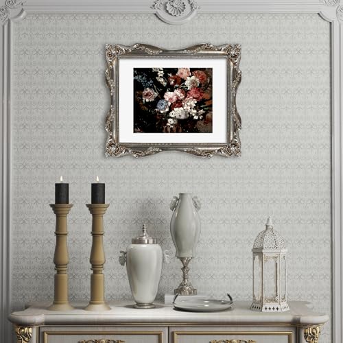 Black Vintage Picture Frame with Mat for 5x7 or 8x10 Photos E9622
