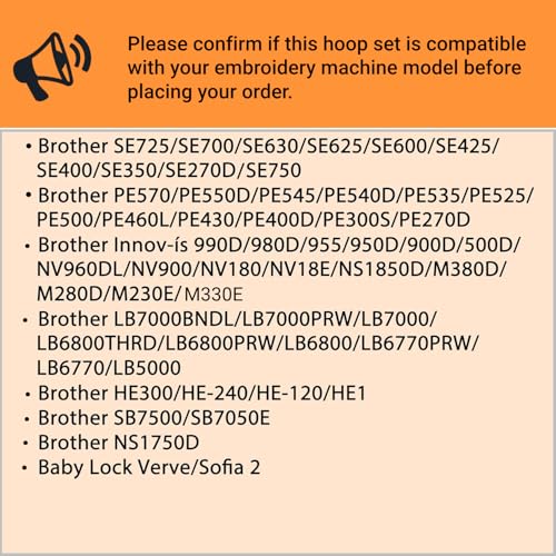 Sew Tech Embroidery Hoops 3in1 Set for Brother and Babylock L645