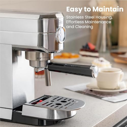 Gevi Espresso Machine 20 Bar with Auto Milk Frother, Stainless Steel D6478
