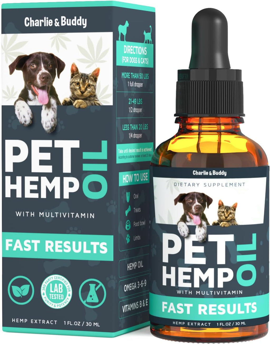 Charlie & Buddy Hemp Oil for Dogs Cats - Calming Treats I41456