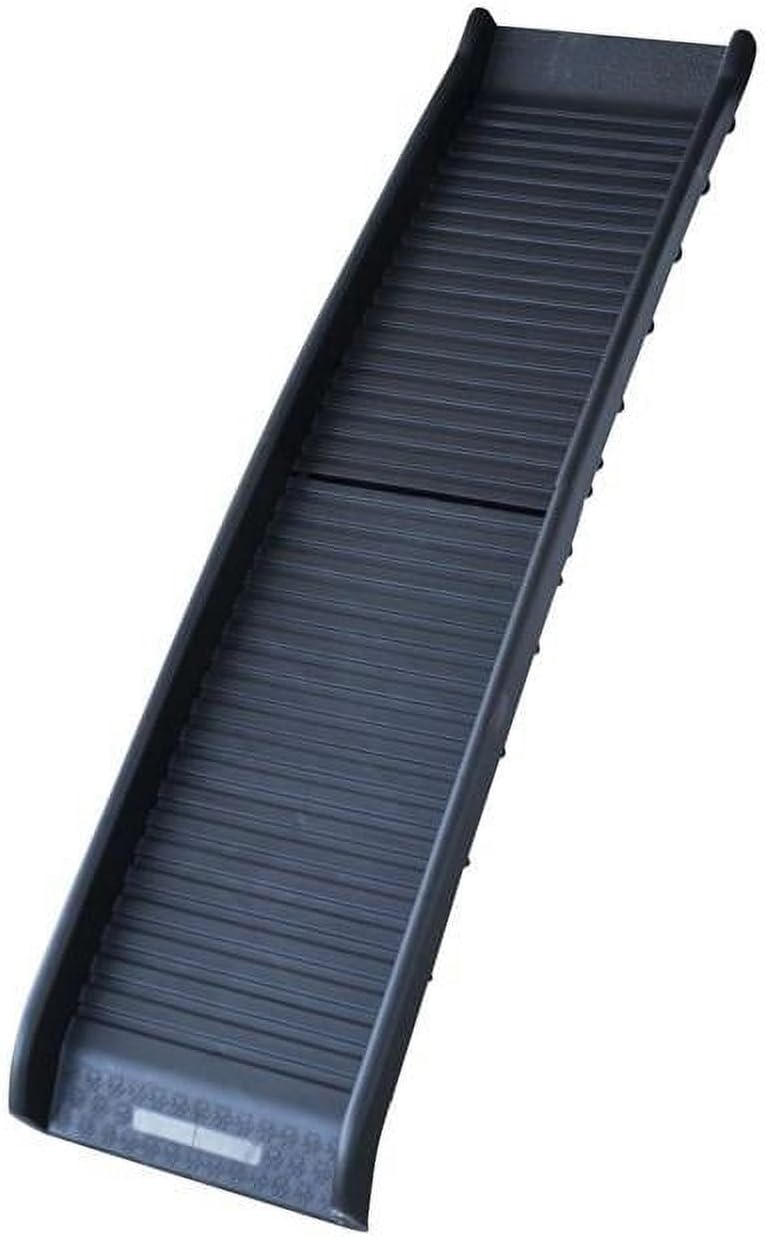 61 in. Folding Plastic Portable Pet Ramp Black