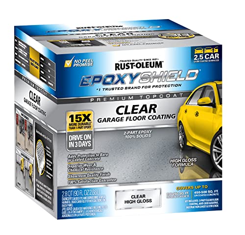 Rust-Oleum EPOXYSHIELD Garage Floor Coating Kit, 1 Car, Gloss Gray W372848