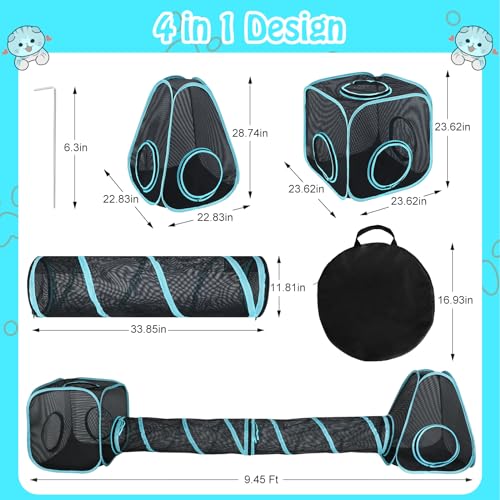 BWOGUE Outdoor Cat Enclosures with Tunnel Portable Pop Up Mesh Playhouse N944931