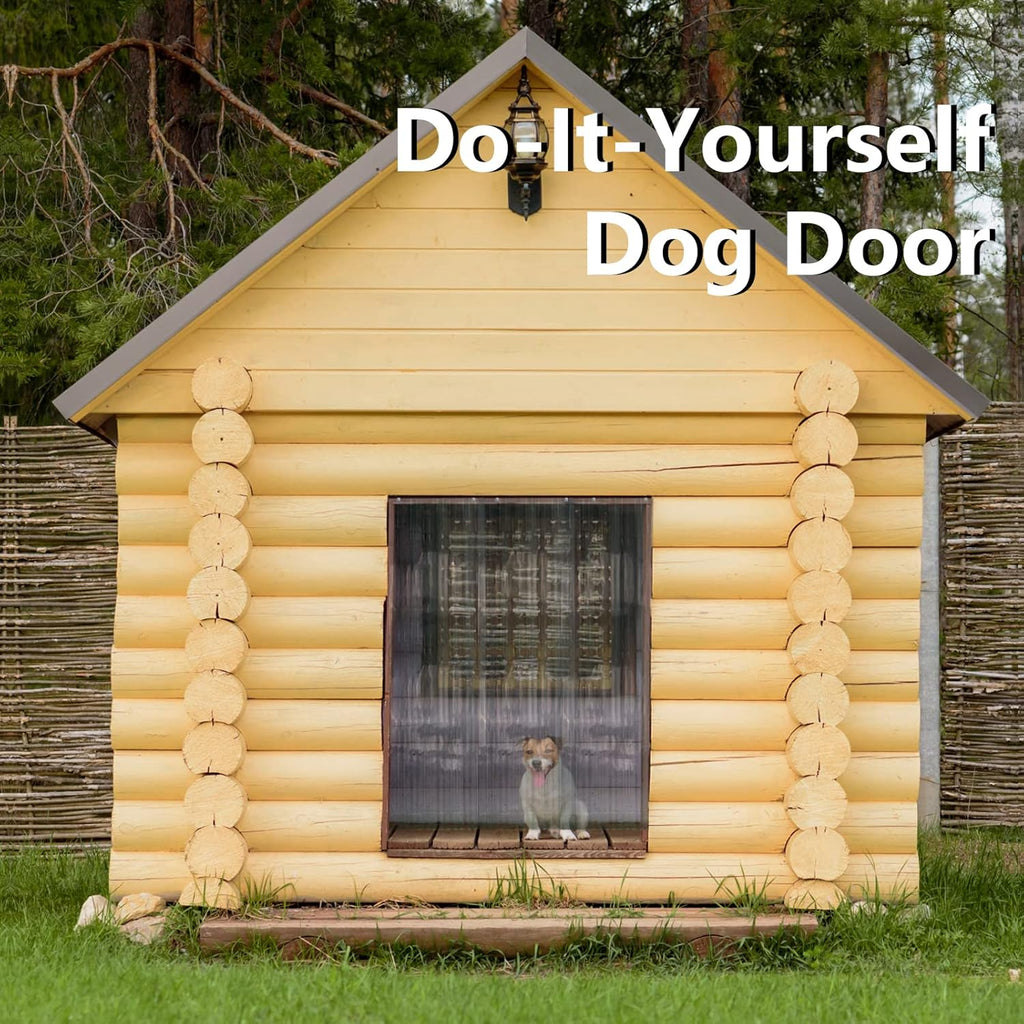 Clear Vinyl Dog Door Flap Replacement Strips for DIY Dog House, 27.5" x 12", 2 Pack M677
