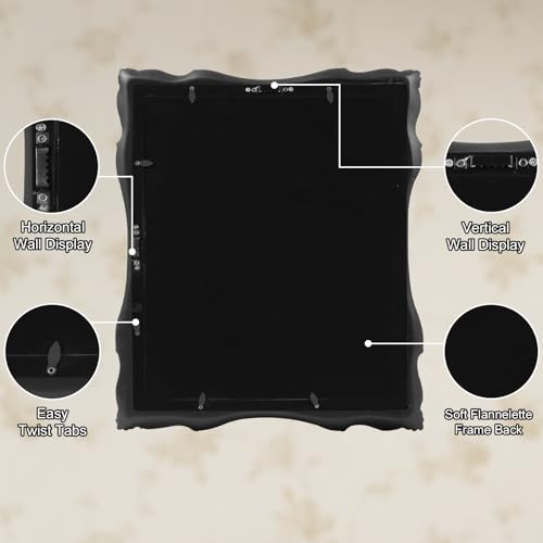 Black Vintage Picture Frame with Mat for 5x7 or 8x10 Photos E9622