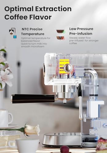 Gevi Espresso Machine 20 Bar with Auto Milk Frother, Stainless Steel D6478