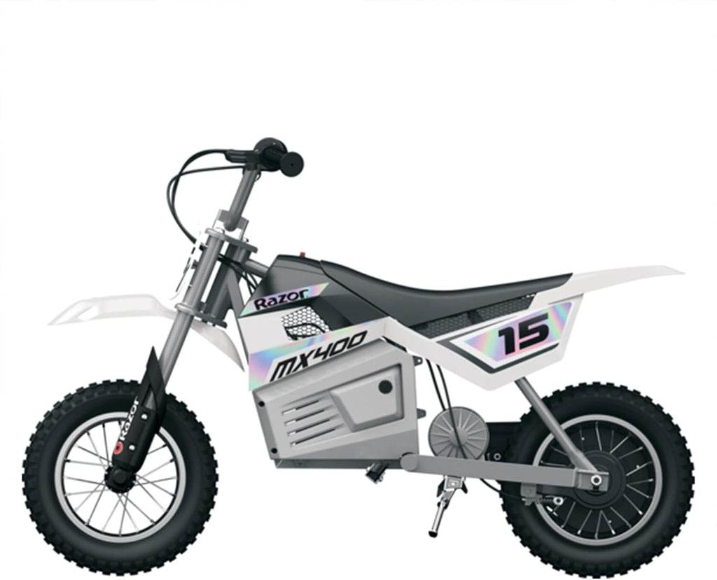 Razor MX400 Dirt Rocket 24V Electric Toy Motocross Bike, White, 2 Pack A989827