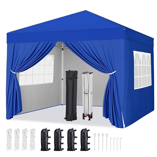Yaheetech 10x10 Pop Up Canopy with 4 Removable Sidewalls, White F109731